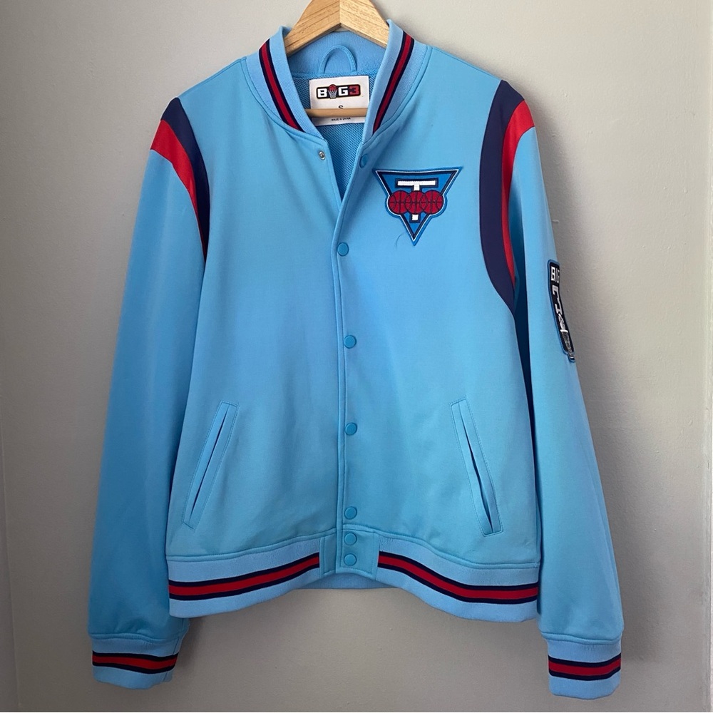 Rare Chicago Triplets big 3 basketball warm up snap jacket blue S as is